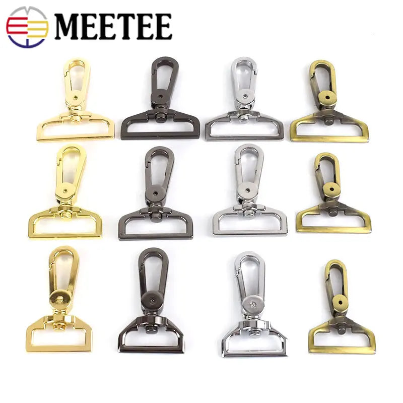 8/200pcs Meetee 25/32/38mm Bags Belt Metal Buckle Carabiner Snap Hook Lobster Clasps Dog Collar Clasp DIY Leathercraft Accessory