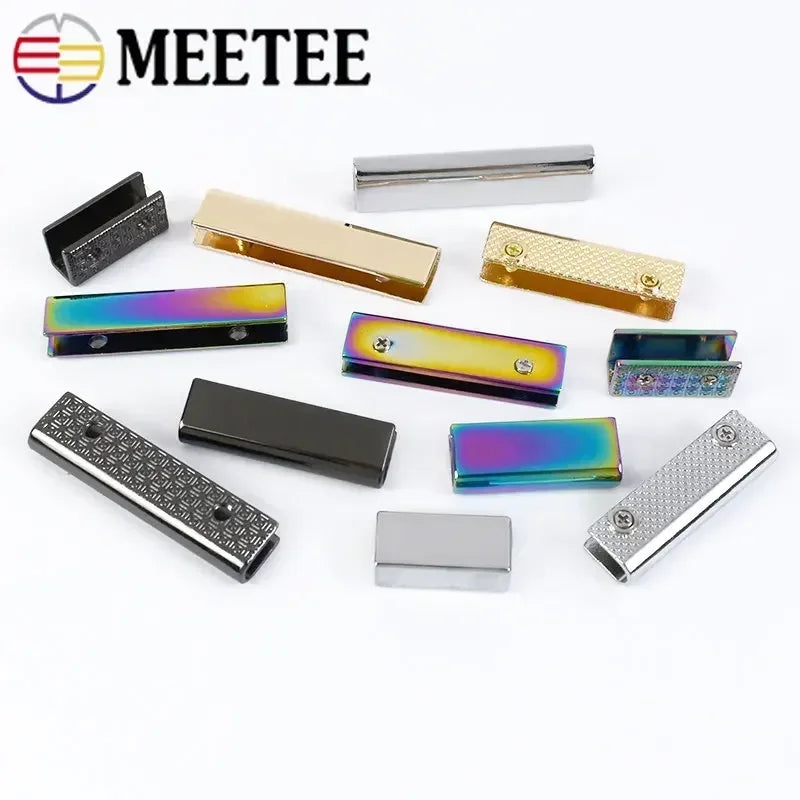 20/600Pcs 20-50mm Metal Tail Clip Corner Screws Edge Protector Buckle Bag Strap Cover Clasp Webbing End Clips DIY Accessories