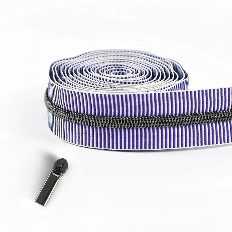 5/20Meters Meetee 5# Striped Nylon Zippers Tape for Sewing Bag Continuous Roll Coil Zip By the Meter DIY Garment Accessories