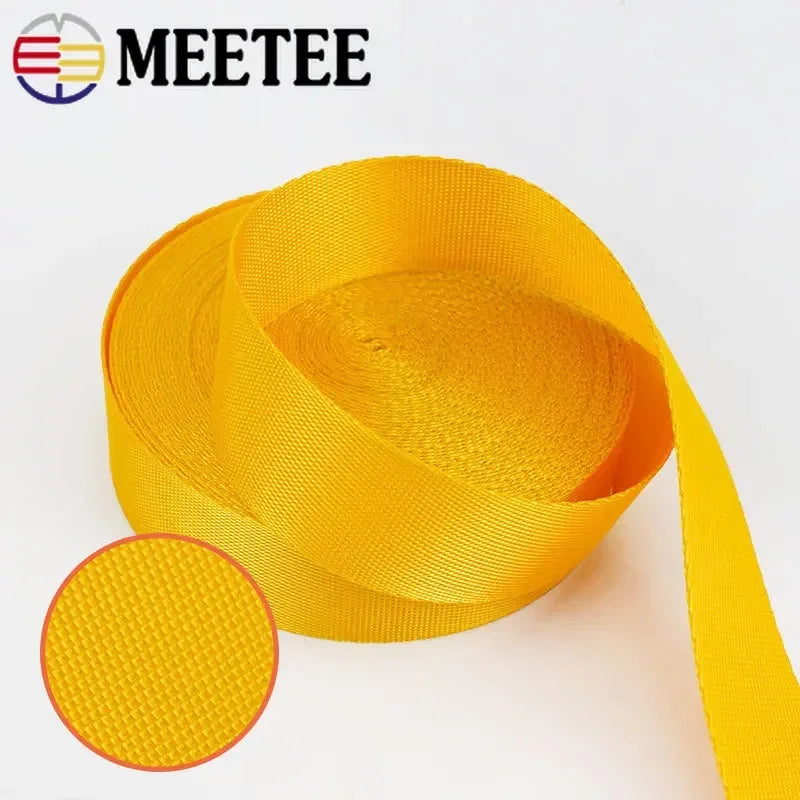 8/200Meters Colorful Nylon Webbing Strap 20-50mm Decor Ribbon Backpack Safety Belt Bias Binding Tape DIY Clothes Sewing Accessories