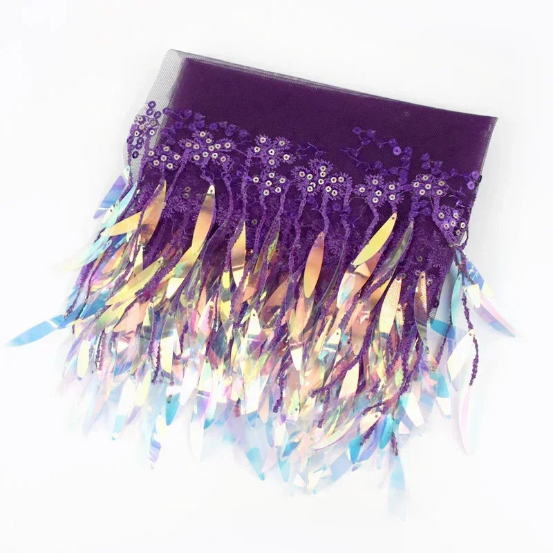 3/100Yards Sequin Tassel Mesh Tassels Fringe Decor Lace Trim Fabric for Wedding Clothes Curtain Fringes Trimmings DIY Accessories