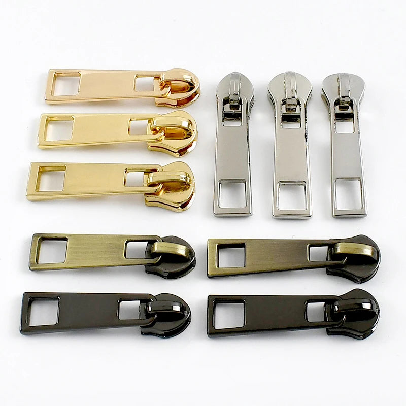 50/100Pcs 3# 5# Zipper Sliders for Nylon Zippers Bags Clothes Zips Auto Lock Zipp Pull Heads Repair Kit DIY Sewing Accessories