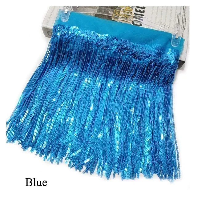 5/200Yards Meetee 10/18cm Sequin Tassel Lace Trim Fringe Trimming Ribbon for Clothing Dress Decoration DIY Sewing Accessories