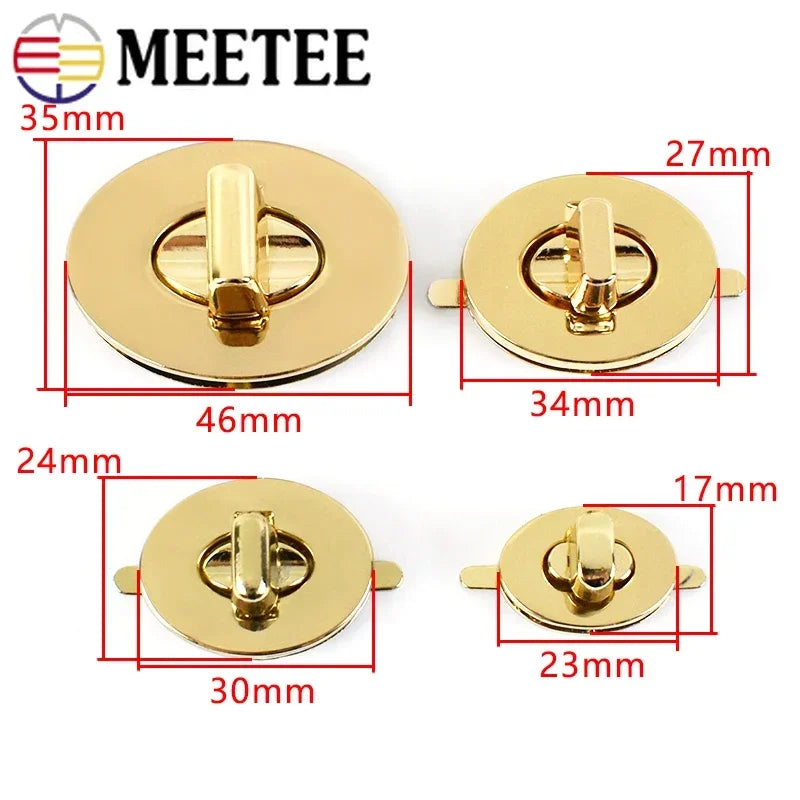 8/200Pcs Oval Metal Durable Clasp Turn Twist Lock DIY Handbag Bag Decoration Closure Buckle Purse Luggage Hardware Accessories