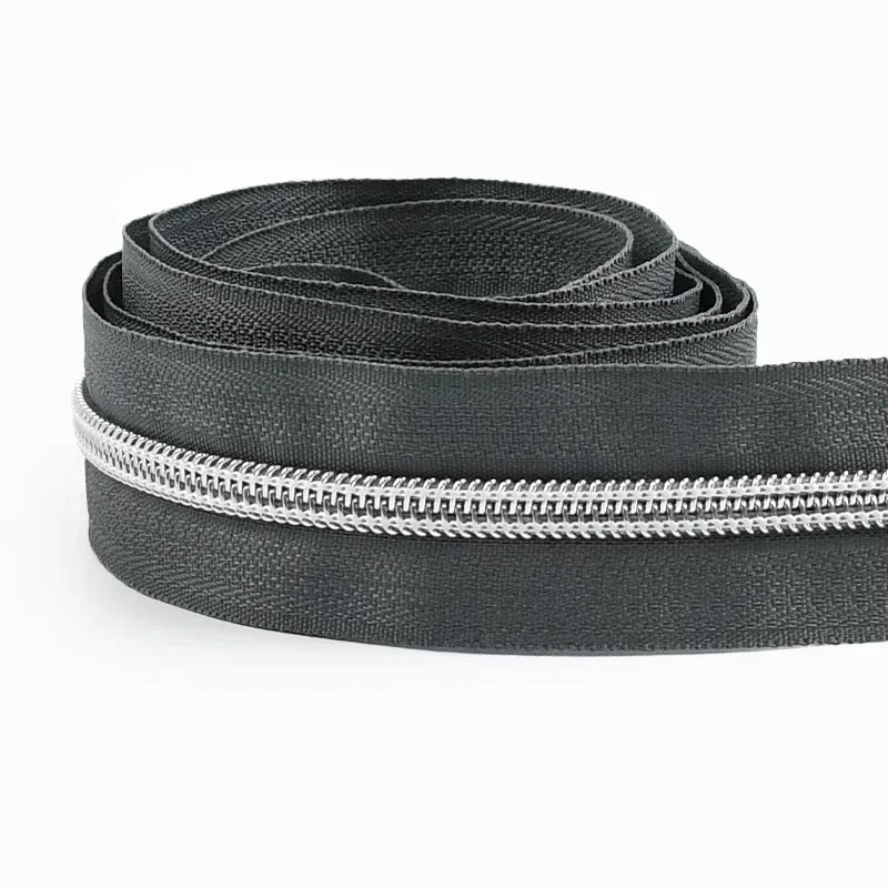 8/300Meters 5# Nylon Zippers Colorful Tooth Coil Zipper for Garment Bags Zip Tape Repair Kit DIY Clothes Tailor Sewing Accessory