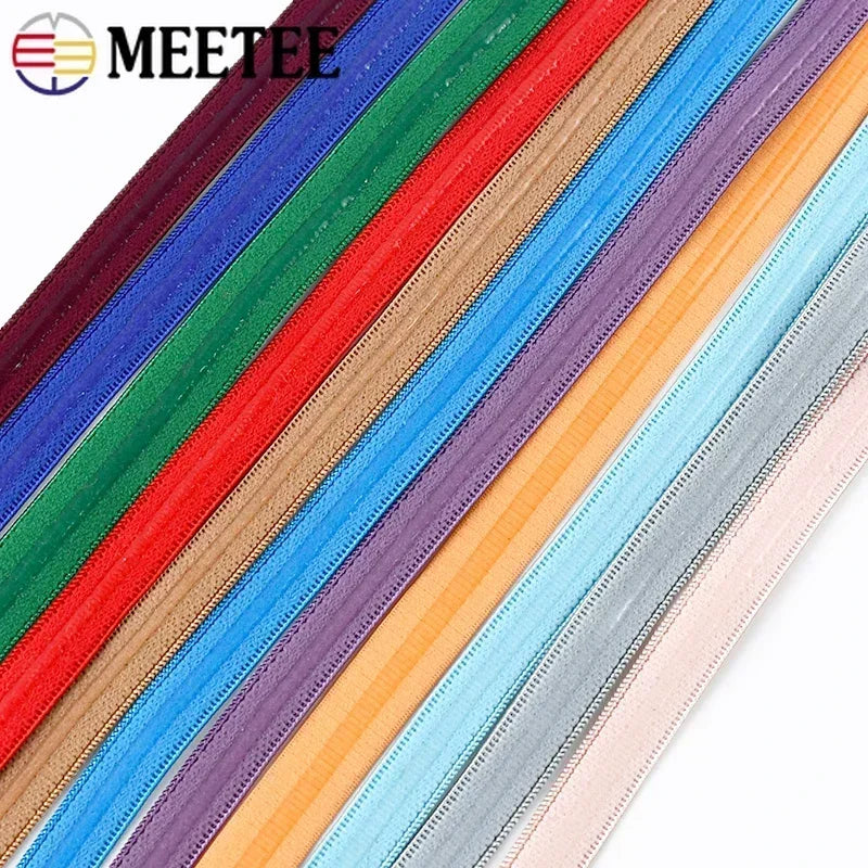15/500M 10mm Non-slip Silicone Elastic Band Bra Stretch Ribbon Tape Underwear Strap Rubber Bands Belt DIY Sewing Accessories