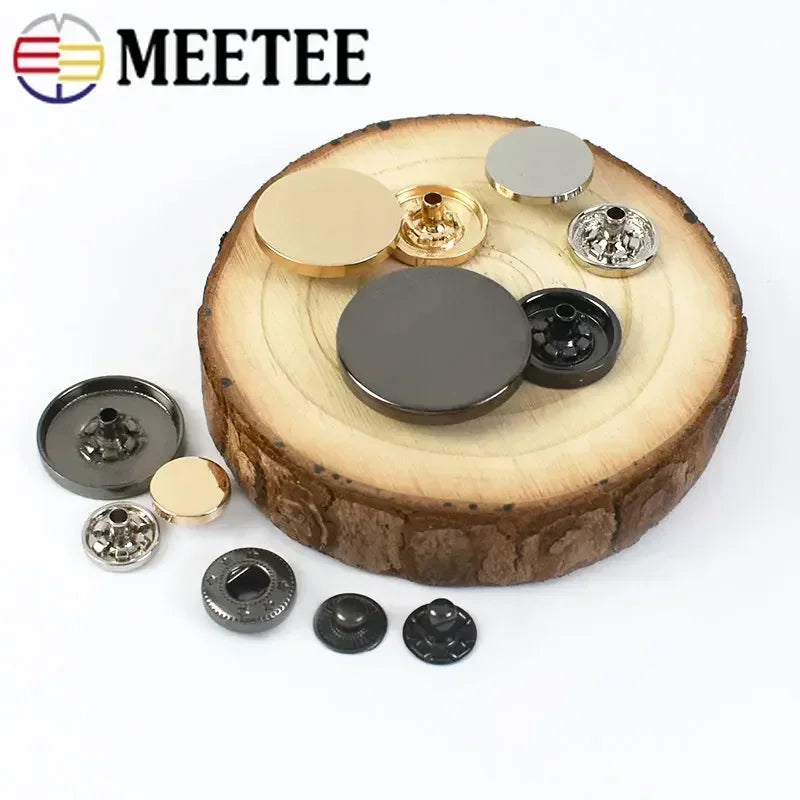 30/500Sets Meeteel 10-25mm Snap Fasteners Metal Snaps Press Studs Buttons for Sewing Clothes Jacket Coat Leather Craft Accessories