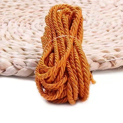 25/930M 3mm Polyester Twisted Braided Cord 3 Shares Ropes for Bag Strap Curtain Decorative Gift Box Rope DIY Sewing Accessory