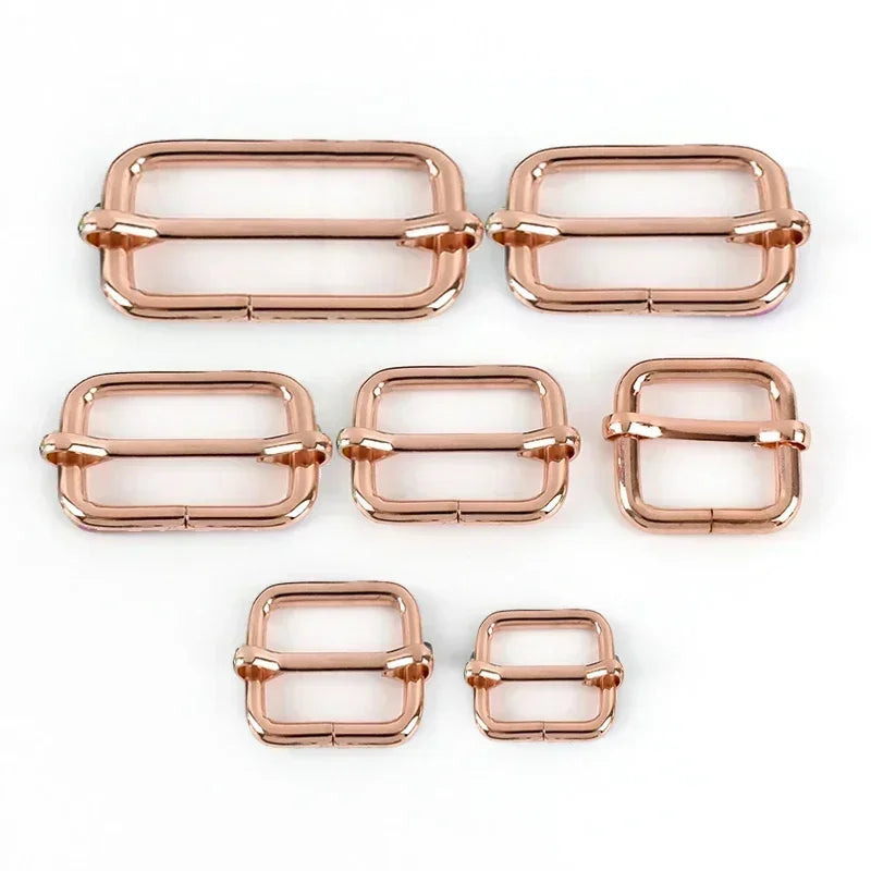 30/610Pcs 13-50mm Metal Pin Buckle Tri-Glide Slider Square Ring Buckles for Bag Strap Adjuster Webbing Belt Clasp DIY Accessories
