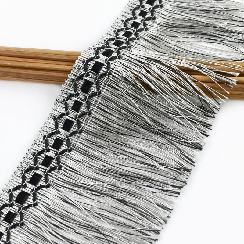 2/20Meter 10cm Polyester Tassel Fringe Trim Sewing Decorative Lace Ribbon for Dance Dress Curtain Tassels Clothes Bag Accessories