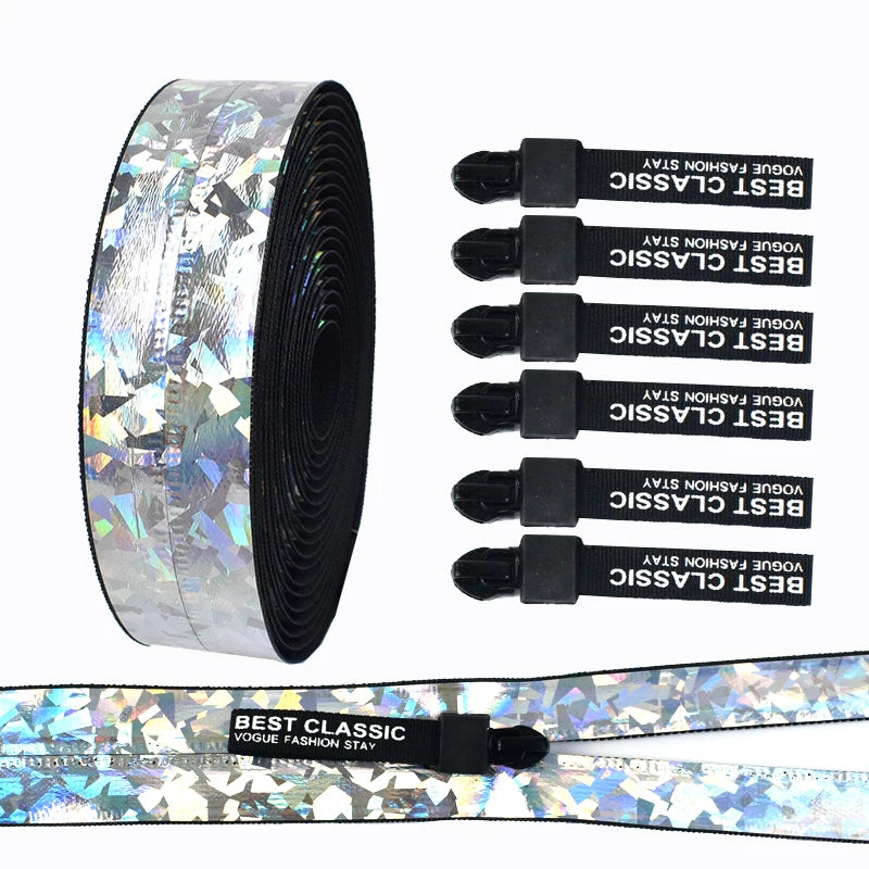 5/20Meters Meetee 5# Reflective Zipper Waterproof Nylon Zippers with Puller Bag Clothes Decoration Zips DIY Sewing Accessories
