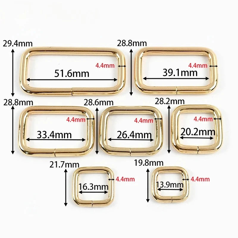 30/1000Pcs 13-50mm O D Ring Metal Buckles for Bag Strap Rectangle Rings Carabiner Clip Hook Webbing Belt Loop Crafts Accessories