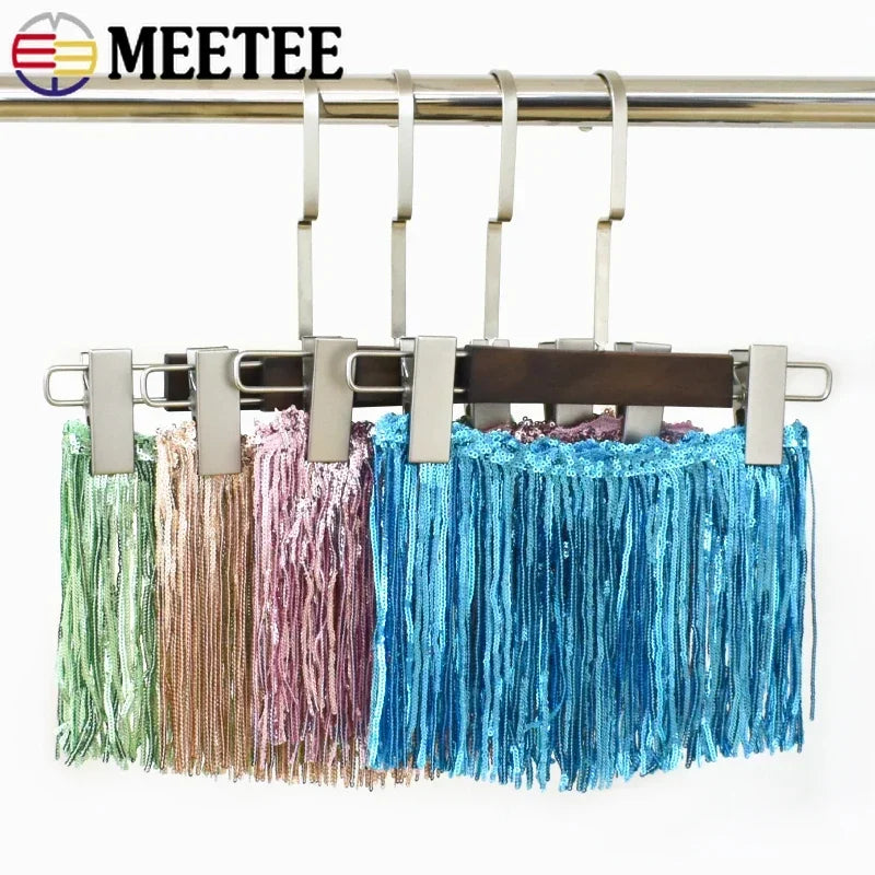 3/100Yards 17cm Metee Fringe Tassel Lace Ribbon Sequin Trims Colored For Dress Clothes Decorative Crafts Clothing Accessories