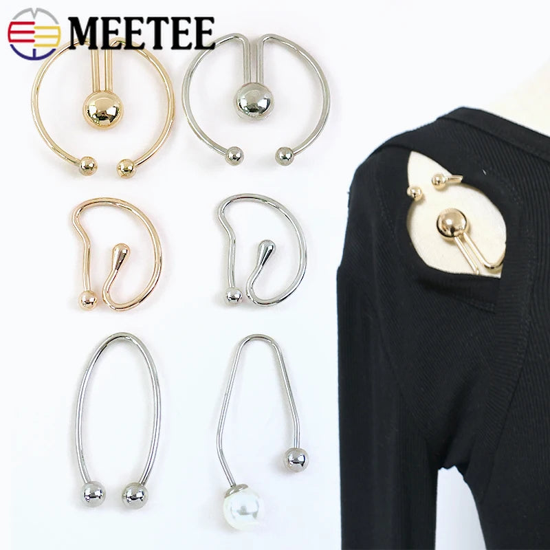 5/150Pcs Metal Ring Buckles U-shaped Detachable Decorative Clasp Irregular Spiral Button Shirt Collar Swimsuit Connection Hooks