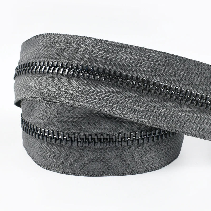 2/70Yards Meetee 5# Metal Zippers Tapes for Sewing Garment Bags Clothes Jacket Zipper Repair Kits Tailor Crafts Accessories