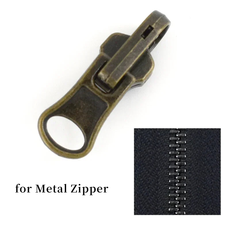 5/10/20Pc 5# Rotating Zipper Head for Resin Metal Nylon Zippers Double-sided Slider Puller Zip Repair Kit DIY Sewing Tailor Tool