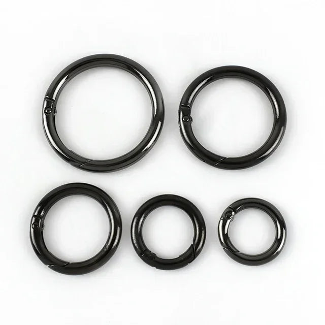 20/640Pcs 16-50mm Metal O Ring Buckles Circle Openable Keychain Rings Bag Strap Belt Snap Clasp Clip Hook Dog Collar Accessories