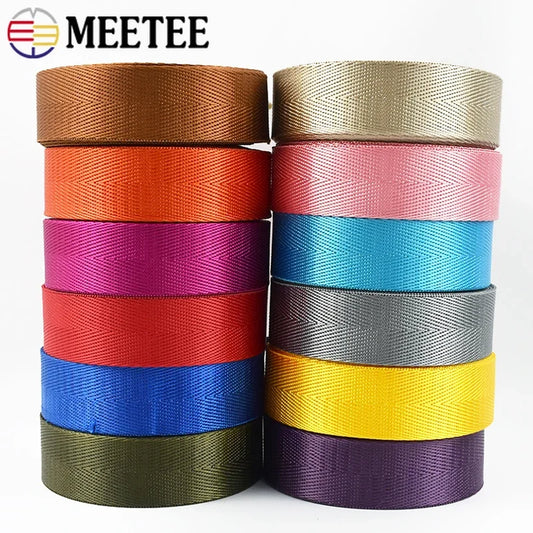 8/200Meters 20-50mm Nylon Webbing Tapes Herringbone Ribbon DIY Dog Collar Bag Knapsack Band Safety Strap Belt Sewing Accessories