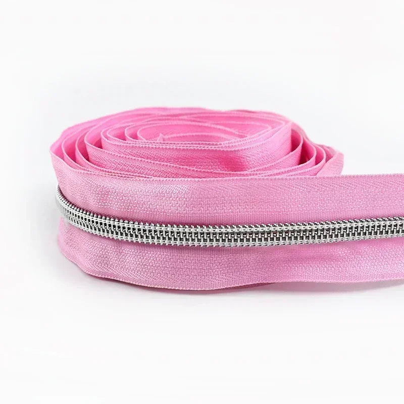 8/300M 5# Sewing Nylon Zipper Tape Silver Teeth Decor Zip Roll Jacket Bag Closure Zippers Repair Kits DIY Zips Replace Supplies