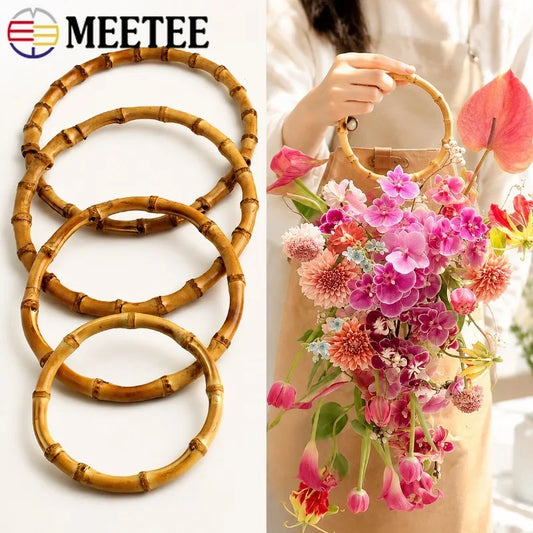 5/200Pcs 7-18cm Natural Bamboo Bag Handles Wooden Handbag Frames for Purse Replacement Handle DIY Handmade Sewing Accessories