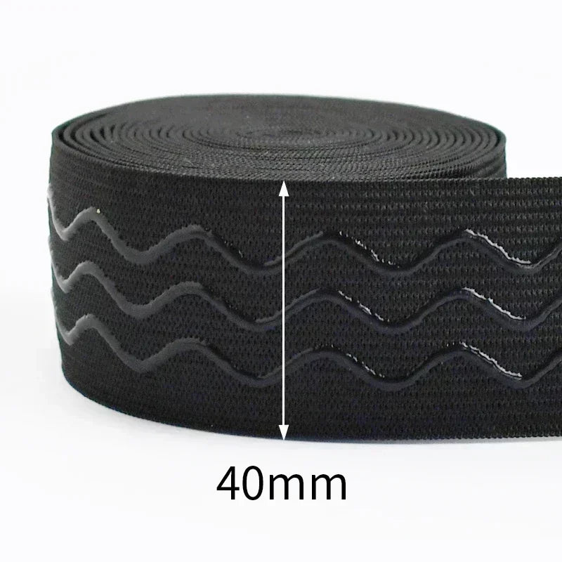 8/210M Meetee Black Silicone Elastic Bands Underwear Non-slip Rubber Tapes Waistband Belt Stretch Ribbon DIY Sewing Accessories