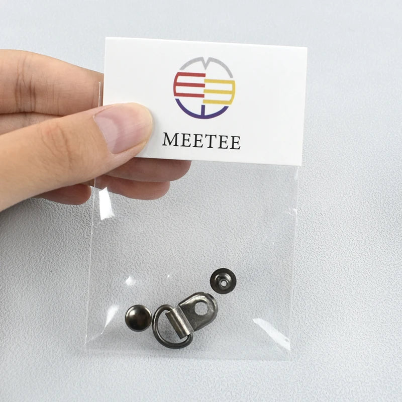 30/1000Sets Metal Side Clip Buckle 9x14mm Backpack Strap Connection Nail Hook Shoelace D Ring Rivet Fastener Buckles Supplies