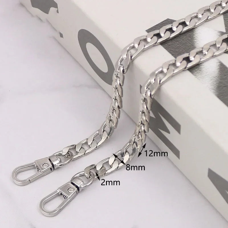 2/70Pcs Meetee 100/120cm Metal Purse Chains Bags Strap Replacement Shoulder Crossbody Bag Straps Wallet Handle DIY Handbags Hardware