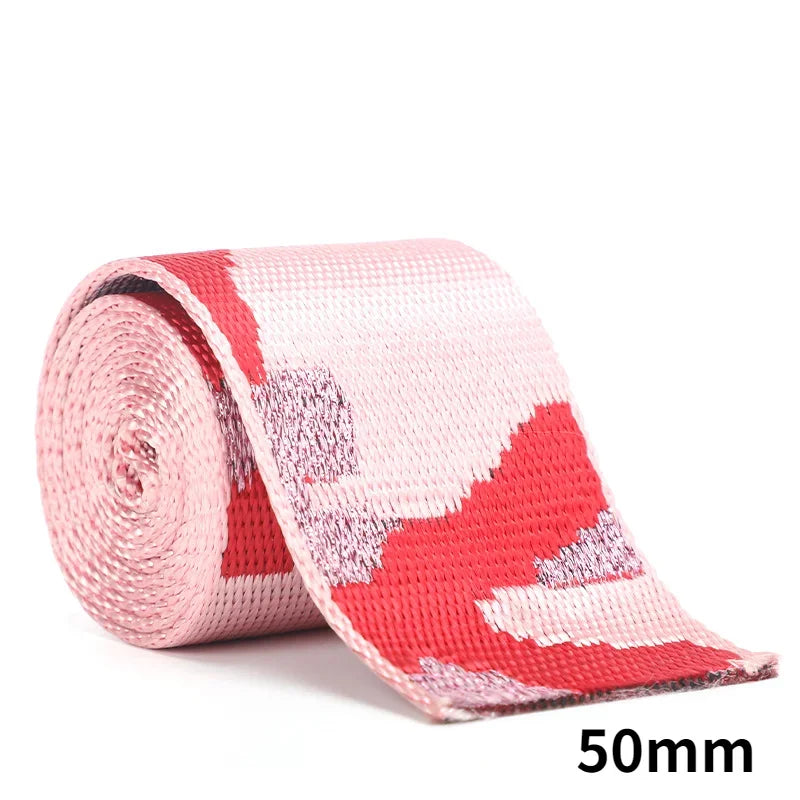 Meetee 2/50Meters 38/50mm Nylon Polyester Jacquard Webbing Camouflage Tapes for Backpack Strap Garment Ribbon Sewing Decoration Band