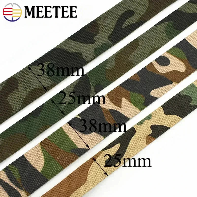 3/100Meters 25-38mm Camouflage Polyester Webbing Tape Clothing Ribbon Bag Bias Binding Band Dog Collar Decor Strap DIY Accessories