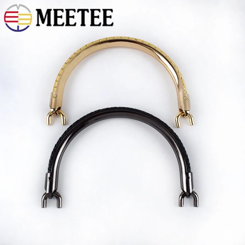 Meetee 2/80Pcs125mm Metal Bag Handles for Luggage Strap Buckle Hooks DIY Bags Handle Belt Hardware Accessories