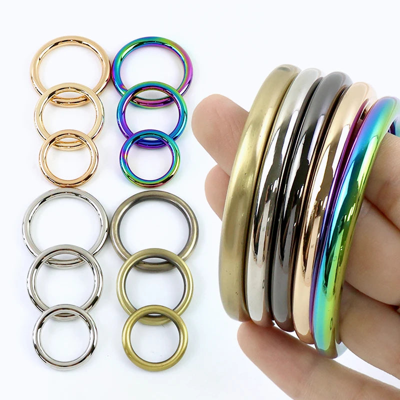 15/500Pcs 15-50mm Seamless Metal O Ring Buckles for Bag Strap Dog Collar Belt Rings Clasp Key Chain Hooks Loop Leather Accessories