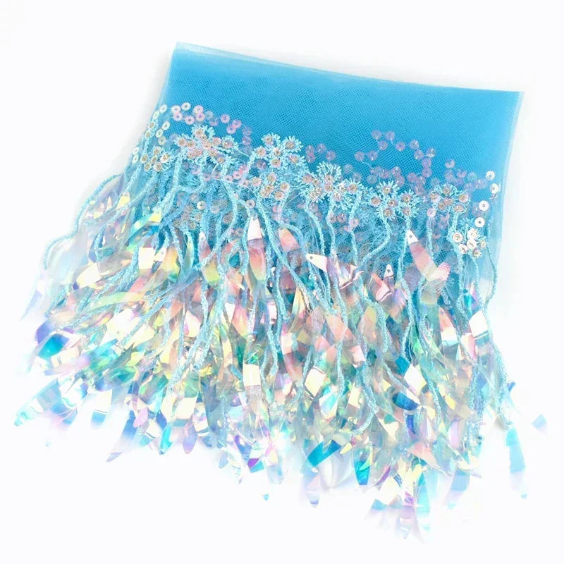 3/100Yards Sequin Tassel Mesh Tassels Fringe Decor Lace Trim Fabric for Wedding Clothes Curtain Fringes Trimmings DIY Accessories