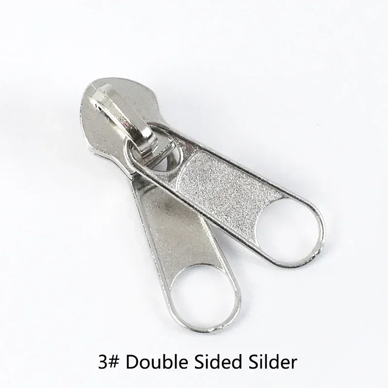 30/500Pcs 3# 5# 8# 10# Zipper Sliders for Nylon Zippers Head Single/Double Sided Pull Luggage Bag Zips Repair Kit Accessory