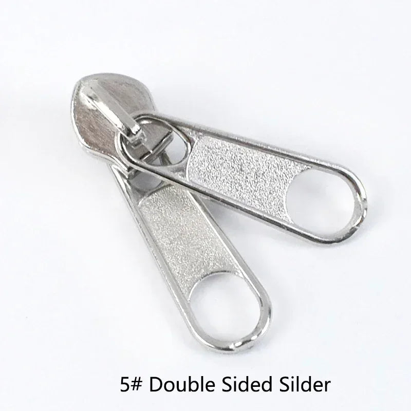 30/500Pcs 3# 5# 8# 10# Zipper Sliders for Nylon Zippers Head Single/Double Sided Pull Luggage Bag Zips Repair Kit Accessory