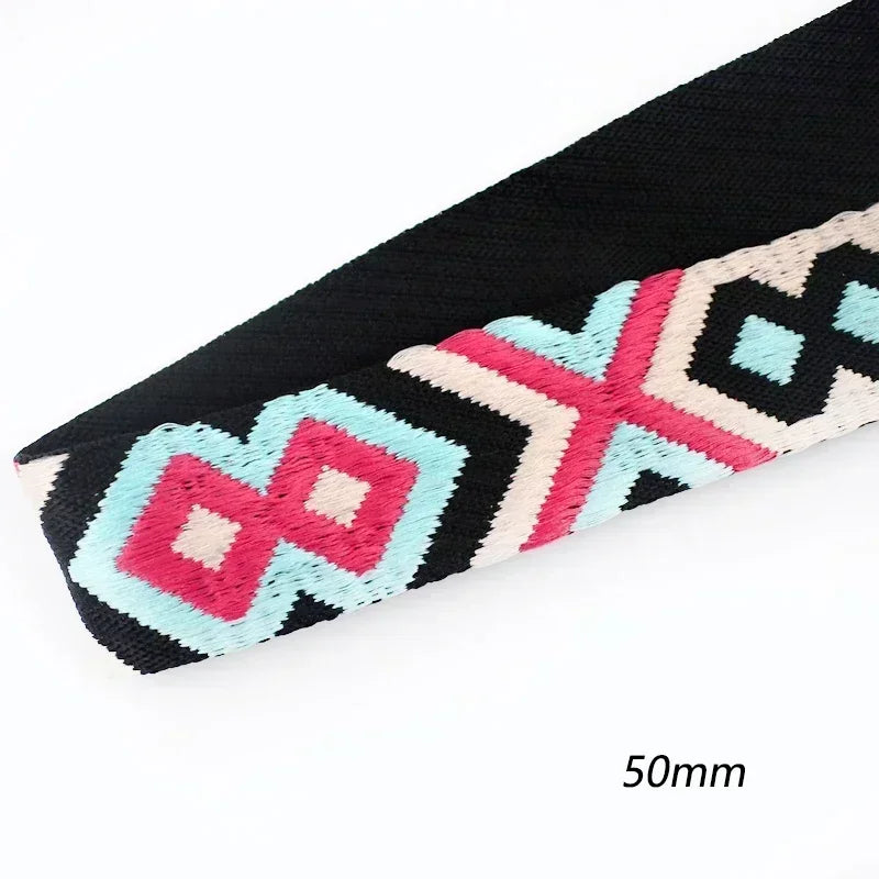 5/150Meters Nylon Webbing Band 38/50mm Jacquard Ribbon Strap 2mm Thick Handbag Garment Decorstive Webbings DIY Sewing Accessories