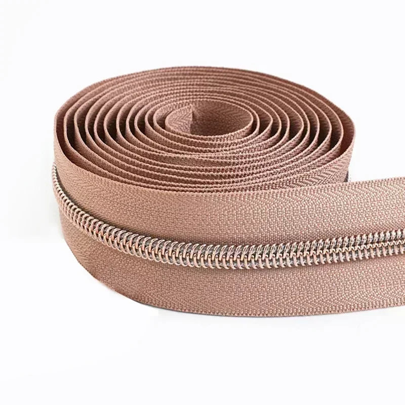 8/300Meters 5# Nylon Zippers Colorful Tooth Coil Zipper for Garment Bags Zip Tape Repair Kit DIY Clothes Tailor Sewing Accessory