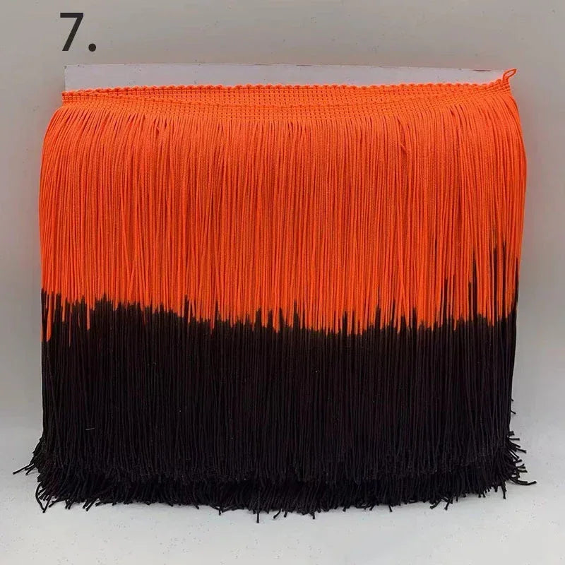 Meetee 2/50M 20cm Polyester Tassel Fringe Clothes Lace Trim Colorful Trimmings Curtain Webbing Ribbons DIY Sewing Accessories