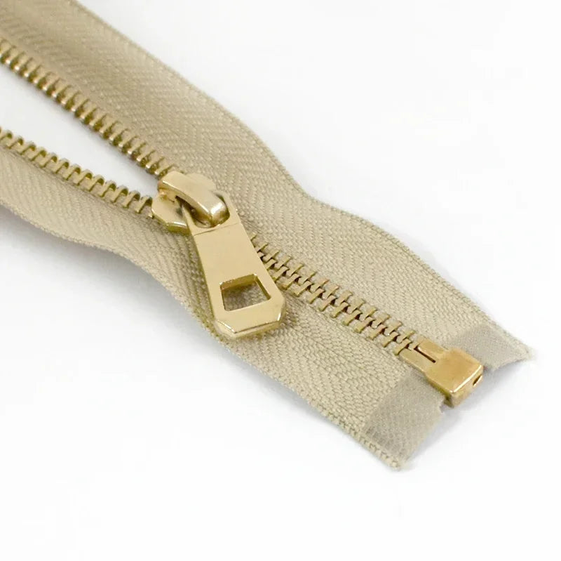5/120Pcs 35-85cm 5# Metal Zippers Open-end Zip Tape Gold Sliver Teeth Open-End Zipper Repair DIY Clothing Bags Sewing Accessories