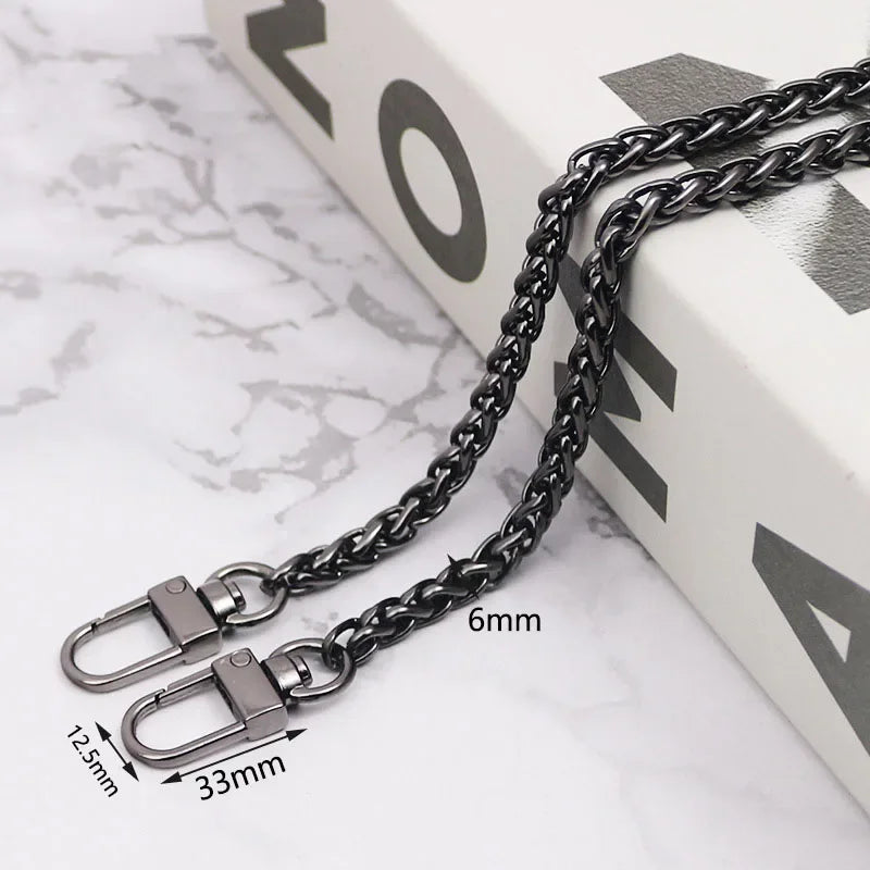 2/70Pcs Meetee 100/120cm Metal Purse Chains Bags Strap Replacement Shoulder Crossbody Bag Straps Wallet Handle DIY Handbags Hardware