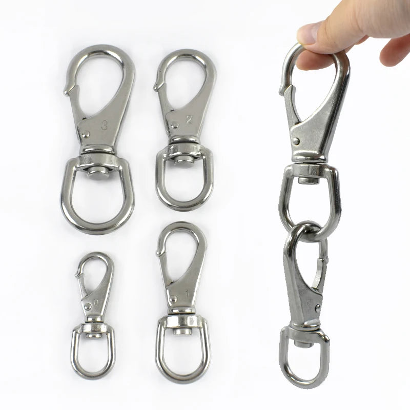 3/100Pcs 304 Stainless Steel Buckle Rotating D Ring Oval Carabiner Clip Sanp Hook Dog Collar Trigger Brass Lobster Clasp Hardware