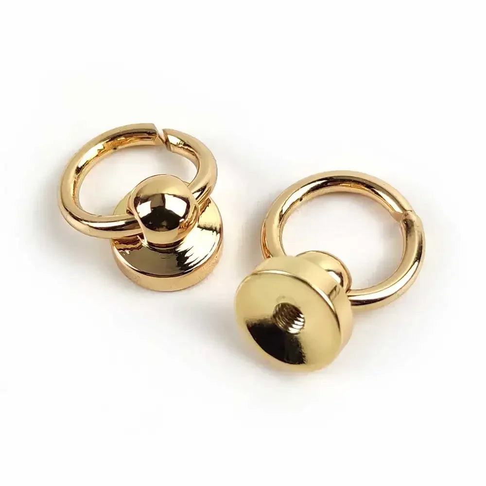 15/500Pcs 10mm Metal Side Clip Buckle Handbag Strap Screw Rivet Hook Phone Shell Stud O Ring Clasp DIY Bags Making Accessories
