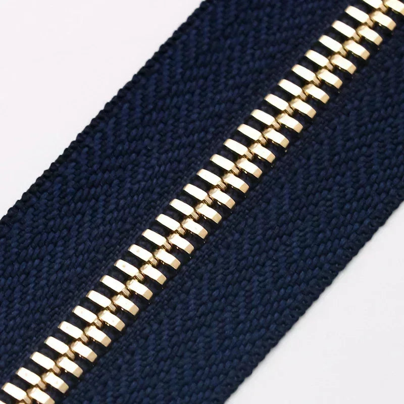2/50Yards 5# Colorful Metal Zipper Gold/Sliver Teeth Double Pull Open-end Zips Tape Bag Garment Zip Repair Kit Sewing Accessory