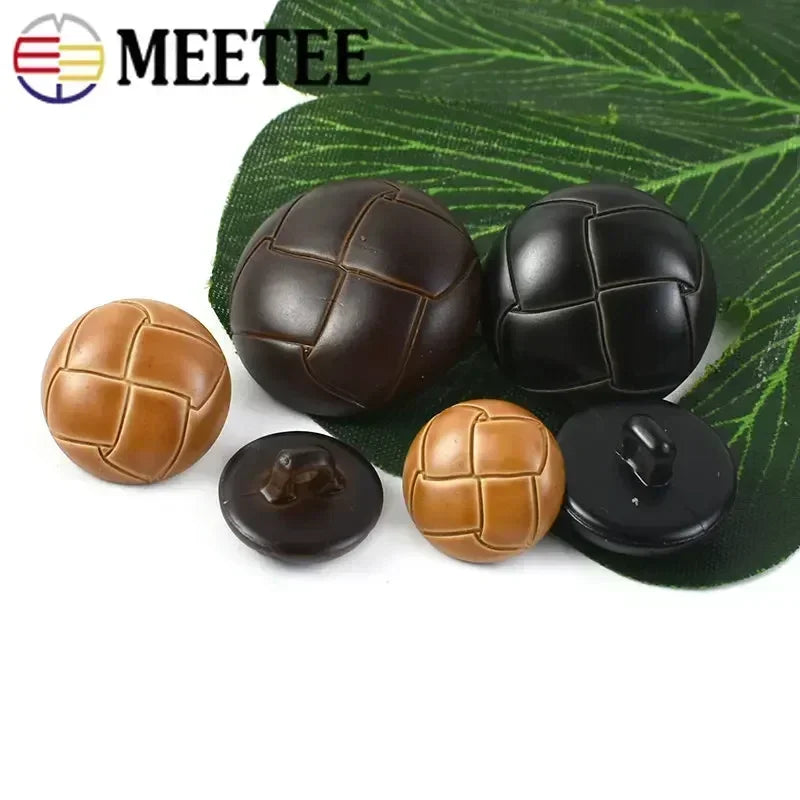 30/1000Pcs Imitation Leather Buttons Retro Round Plastic Button for Coat Jacket Windbreaker DIY Clothing Sewing Accessories