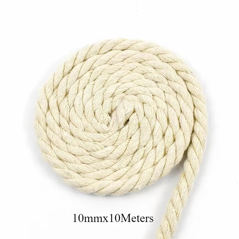 5/150Meter Meetee 5-20mm Beige Cotton Rope Thick Cords for Bag Strap Home Decor Accessories DIY Handmade Ropes Craft