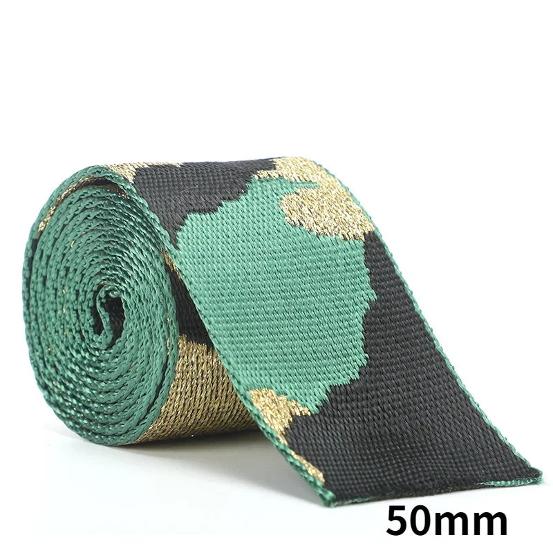 Meetee 2/50Meters 38/50mm Nylon Polyester Jacquard Webbing Camouflage Tapes for Backpack Strap Garment Ribbon Sewing Decoration Band