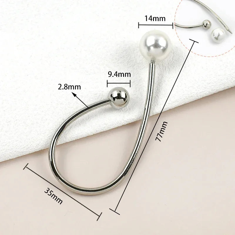 5/150Pcs Metal Ring Buckles U-shaped Detachable Decorative Clasp Irregular Spiral Button Shirt Collar Swimsuit Connection Hooks