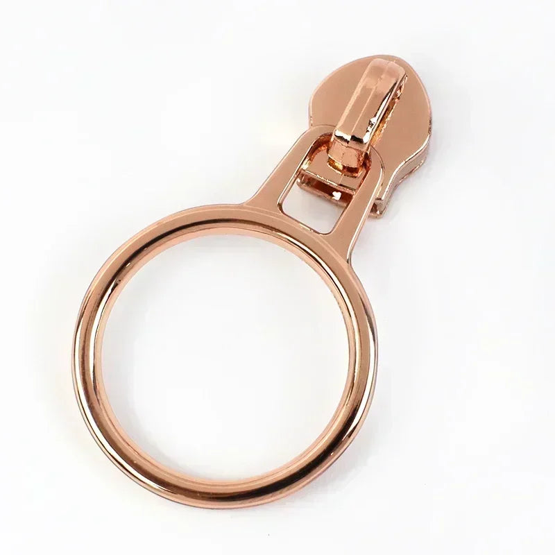 15-500Pcs 5# Rose Gold Zippers Sliders for Nylon Zip Tape Clothes Bag Sewing Zipper Replacement Puller Zips Repair Kit Accessories
