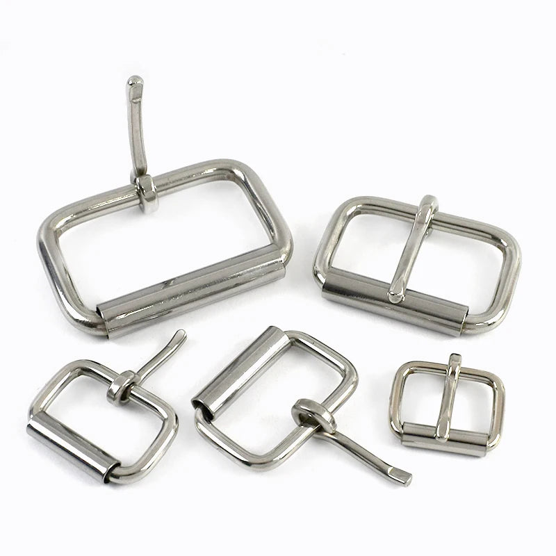 2/70Pcs Stainless Steel Roller Buckles Belts Hardware Pin Buckle for Webbing Strap Adjustment Shoe Clasp
