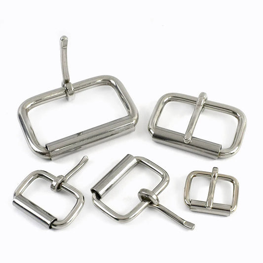 2/70Pcs Stainless Steel Roller Buckles Belts Hardware Pin Buckle for Webbing Strap Adjustment Shoe Clasp