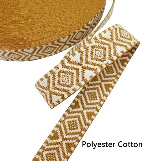 5/200Meters Meetee 38mm Colorful Jacquard Cotton Webbing Ribbon Canvas Straps Bag Shoulder Strap Clothing Band Sewing Accessorie